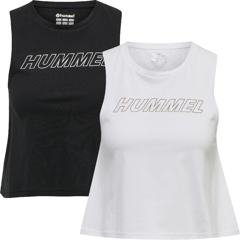 Hummel Women's Te Cali Crop Cotton Tank Top 2-Pack